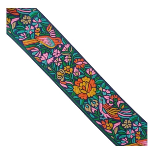KVR Polyester-Seide, Brokat, Jacquard, 9 m, 6,3 cm, Bastelborte, Blumendesign, Nähen, Stickerei, Dekoration, Band, Spitze, Kleidung, Rock, Hochzeit, Party (1,270 - 7,6 cm breit, 9 m in der Rolle) von KVR