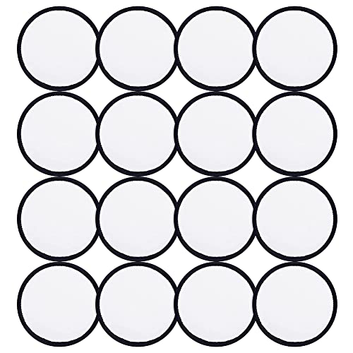 16 Stück Sublimations-Aufnäher Rohlinge Qualität Stoff Bügelbild Rund Blank Patch für Kleidung, Hüte, Uniformen, Rucksäcke von KVSERT