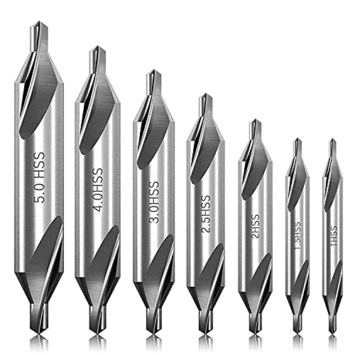 KVSERT 7-teiliges Zentrierbohrer-Set, 60-Grad--Mittelbohrer-Set, Kegelsenker-Werkzeuge für Drehmaschine und Metallbearbeitung KVSERT 7-teiliges Zentrierbohrer-Set, 60-Grad--Mittelbohrer-Set, Kegelsenker-Werkzeuge für Drehmaschine und Metallbearbeitung von KVSERT
