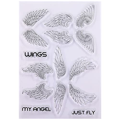 KWELLAM 21032936 - Wings My Angel Just Fly Clear Stempel für Kartengestaltung Dekoration und DIY Scrapbooking von KWELLAM