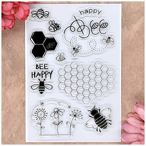 KWELLAM Bee Happy Blumen Wabenstempel für Kartengestaltung, Dekoration und DIY Scrapbooking von KWELLAM
