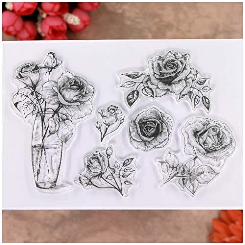 KWELLAM Blumen Rose Vase transparent Stempel für Kartenherstellung Dekoration und DIY Scrapbooking von KWELLAM