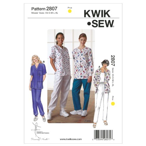 Kwik Sew Mustern k2807, Größe XS klein – mittel – groß – Extra große Scrubs, weiß, 1 Stück Kwik Sew Mustern k2807, Größe XS klein – mittel – groß – Extra große Scrubs, weiß, 1 Stück von KWIK-SEW PATTERNS