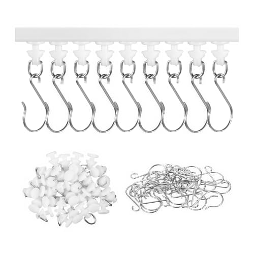 KWJEIULSOQ 100 Gardinenhaken Set, 50 Gardinengleiter & 50 Vorhang Haken Metall, Gardinenröllchen, Gardinenhaken für Schienen, Vorhanghaken für Vorhänge, Duschvorhänge KWJEIULSOQ 100 Gardinenhaken Set, 50 Gardinengleiter & 50 Vorhang Haken Metall, Gardinenröllchen, Gardinenhaken für Schienen, Vorhanghaken für Vorhänge, Duschvorhänge von KWJEIULSOQ