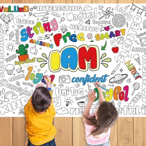 I AM inspirierendes, motivierendes, riesiges Malposter für Kinder, große positive Tischdecke, Bücher, Affirmationen, Jumbo-Malerei I AM inspirierendes, motivierendes, riesiges Malposter für Kinder, große positive Tischdecke, Bücher, Affirmationen, Jumbo-Malerei von KWJNH