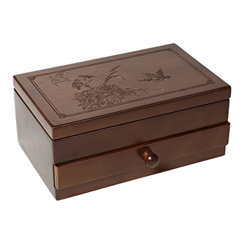 KWMAEEUID Aufbewahrungsbox für Schmucksammlung aus Holz mit Schublade für Armbänder, Ohrringe, Schmuckschatulle (Farbe: A, Größe: Einheitsgröße) von KWMAEEUID