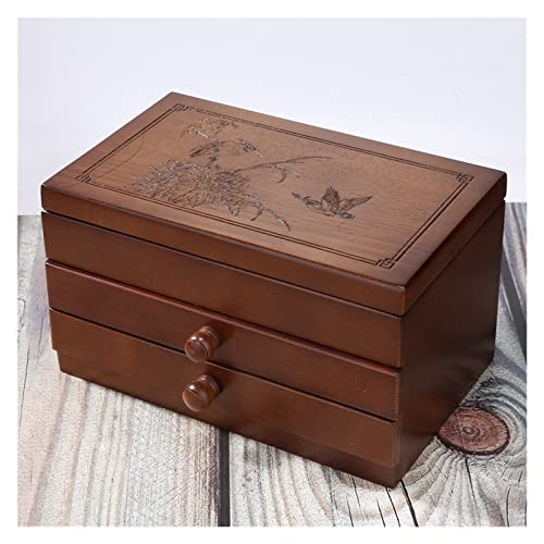 KWMAEEUID Aufbewahrungsbox für Schmucksammlung aus Holz mit Schublade für Armbänder, Ohrringe, Schmuckschatulle (Farbe: A, Größe: Einheitsgröße) von KWMAEEUID