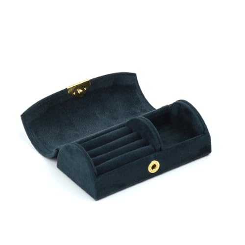 KWMAEEUID Doppelschichtige Samt-Schmuckschatulle, europäische Aufbewahrungsbox für Halsketten, Aufbewahrungsbox (Farbe: Argento, Größe: 10,2 x 5,1 x 3,5 cm) von KWMAEEUID