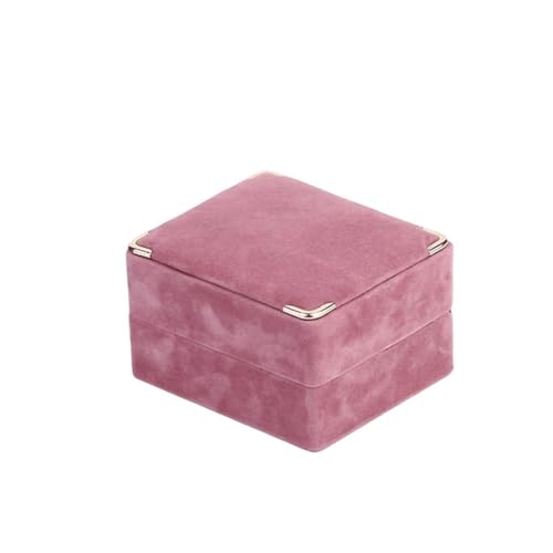 KWMAEEUID Doppelschichtige Samt-Schmuckschatulle, europäische Halsketten-Aufbewahrungsbox, Ringschatulle (Farbe: D, Größe: 10,2 cm) von KWMAEEUID
