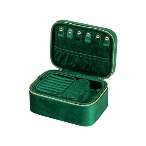 KWMAEEUID Doppelschichtige Samt-Schmuckschatulle, europäischer Halsketten-Aufbewahrungshalter, großer Raumkasten (Farbe: D, Größe: 19 cm) von KWMAEEUID
