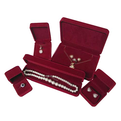 KWMAEEUID Ehering-Schmuckkästchen, Samt-Ohrring-Etui, Anhänger, Armband, Aufbewahrungsorganisator, Perlenkette, Geschenkhalter (Farbe: A, Größe: wie abgebildet) von KWMAEEUID