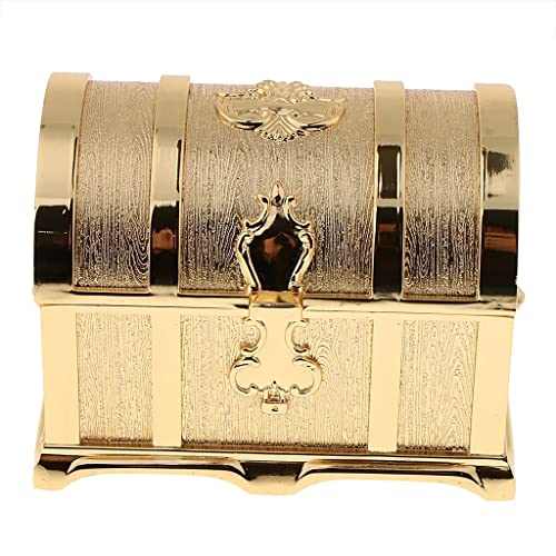 KWMAEEUID Kleine Reisebox, Schmuckaufbewahrung, Schatzkarten, Truhen, Schmuckstücke, Etui, Schmuckschatulle (Farbe: Gold, Größe: Einheitsgröße) von KWMAEEUID
