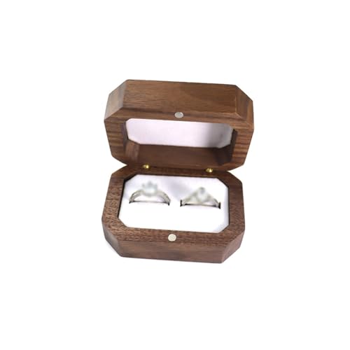 KWMAEEUID Massivholz-Diamant-Box, Schmuckverpackung, Holzkiste, Ohrstecker-Box (Farbe: Argento, Größe: 7 x 5 x 3,4 cm) von KWMAEEUID