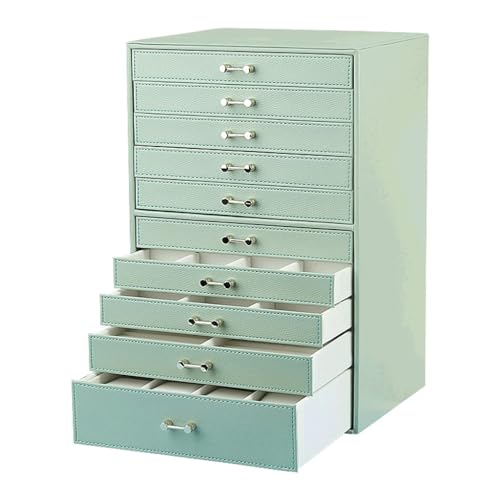 KWMAEEUID Multifunktionale Schmuckschatulle aus Leder im Schubladenstil, Ohrringe, Ohrringe, Schloss, Schmuckschatulle KWMAEEUID Multifunktionale Schmuckschatulle aus Leder im Schubladenstil, Ohrringe, Ohrringe, Schloss, Schmuckschatulle von KWMAEEUID