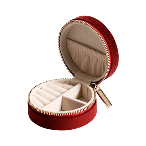 KWMAEEUID Ohrring-Aufbewahrungsbox, runde Samt-Schmuck-Aufbewahrungstasche, tragbare Schmuckschatulle (Farbe: D, Größe: 8 cm) von KWMAEEUID