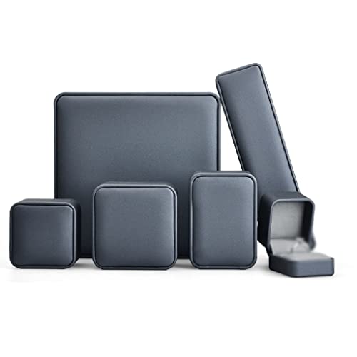 KWMAEEUID Runde Ecke PU-Leder-Mikrofaser-Ring-Ohrring-Anhänger-Armband-Lange Kettenbox für Damen-Schmucketui (Farbe: A, Größe: wie abgebildet) von KWMAEEUID