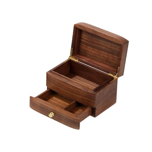 KWMAEEUID Schmuck-Aufbewahrungsbox aus massivem Holz, zarte kleine Bastel-Schmuckschatulle, Aufbewahrungsbox für Ohrringe und Halsketten KWMAEEUID Schmuck-Aufbewahrungsbox aus massivem Holz, zarte kleine Bastel-Schmuckschatulle, Aufbewahrungsbox für Ohrringe und Halsketten von KWMAEEUID