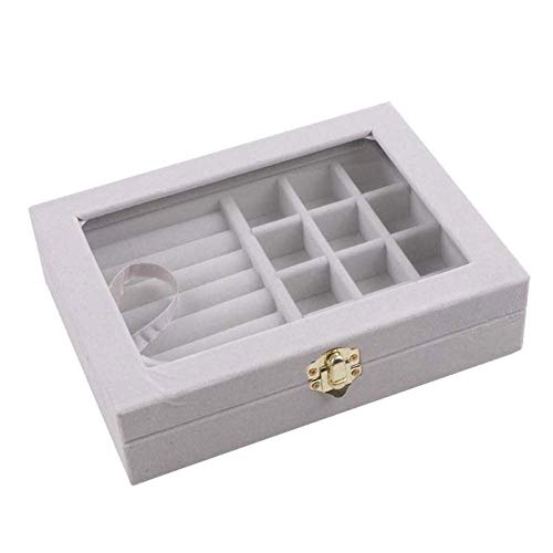 KWMAEEUID Schmuckkästchen – Schmuck-Display-Tablett, Samt-Aufbewahrungsbox, Vitrine, Organizer, Halter für Ohrringe, Armbänder, Halsketten, Anhänger von KWMAEEUID