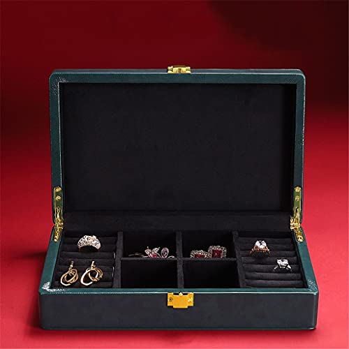 KWMAEEUID Schmuckschatulle, Aufbewahrungsbehälter, Organizer-Etui mit Deckel, Ringe, Ohrringe, Halskette, Organizer, Halter, Behälter (Farbe: A, Größe: 30 x 20 x 9 cm) von KWMAEEUID