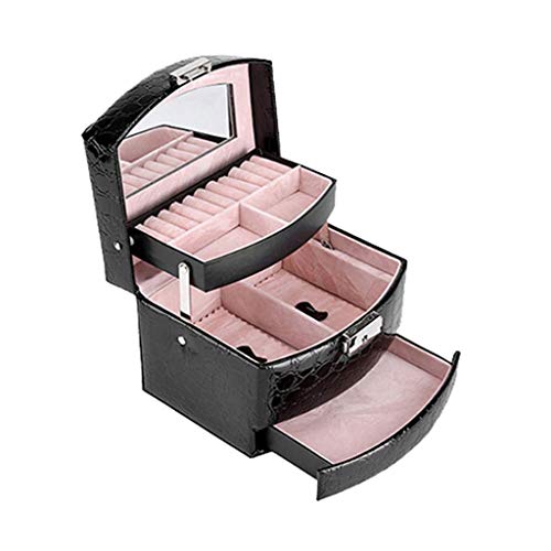 KWMAEEUID Schmuckschatulle, Schmuckschatulle für Mädchen, vollständig verschließbarer Organizer für Halskette, Ohrringe, tolle Geschenkidee KWMAEEUID Schmuckschatulle, Schmuckschatulle für Mädchen, vollständig verschließbarer Organizer für Halskette, Ohrringe, tolle Geschenkidee von KWMAEEUID
