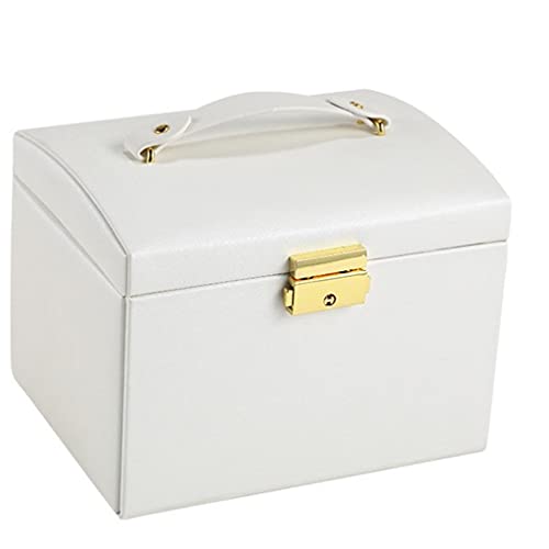 KWMAEEUID Schmuckschatulle, großes Fassungsvermögen, Lederaufbewahrung, Schmucketui, Ohrring, Ring, Halskette, Spiegel, Uhr, Schmuck, Organizer, Schmuckschatulle KWMAEEUID Schmuckschatulle, großes Fassungsvermögen, Lederaufbewahrung, Schmucketui, Ohrring, Ring, Halskette, Spiegel, Uhr, Schmuck, Organizer, Schmuckschatulle von KWMAEEUID