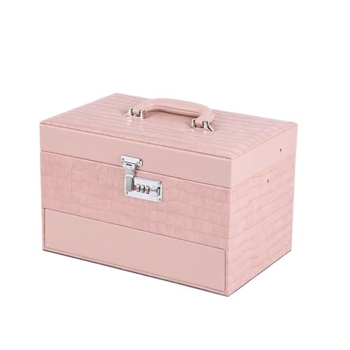 KWMAEEUID Schmuckschatulle, mehrschichtige Aufbewahrungsbox für Ohrringe, Schubladen-Stil, Halskette, Armband, Schmuckschatulle (Farbe: Argento, Größe: 33 x 21 x 20,5 cm) von KWMAEEUID