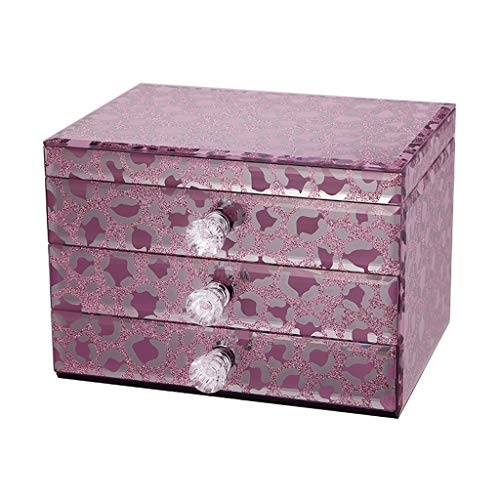 KWMAEEUID Schmuckschatulle – Aufbewahrung für Teenager, Prinzessin, Halskette, Ohrringe, Zubehör, braun, heiraten, Leopard, Geburtstagsgeschenk, weicher Baumwollstoff (Farbe: Argento) von KWMAEEUID