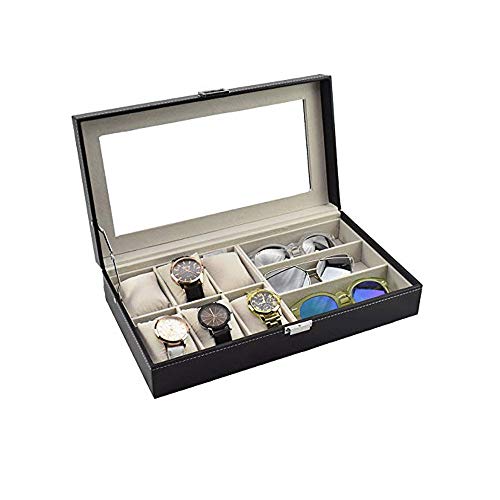 KWMAEEUID Schmuckschatulle – Box-Organizer, klassischer Schmuck-Vitrine-Halter – Aufbewahrungstablett mit Schnallenverschluss, groß KWMAEEUID Schmuckschatulle – Box-Organizer, klassischer Schmuck-Vitrine-Halter – Aufbewahrungstablett mit Schnallenverschluss, groß von KWMAEEUID