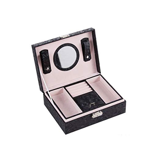 KWMAEEUID Schmuckschatulle Home Double Velvet Schmuckschatulle Schmuckaufbewahrungsbox Prinzessin Ohrringe Box Halskette (Farbe: A) von KWMAEEUID