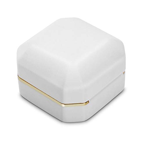 KWMAEEUID Schmuckschatulle - Luxusbox, quadratische Samt-Hochzeitsbox, Schmuck-Geschenkbox mit LED-Licht für KWMAEEUID Schmuckschatulle - Luxusbox, quadratische Samt-Hochzeitsbox, Schmuck-Geschenkbox mit LED-Licht für von KWMAEEUID
