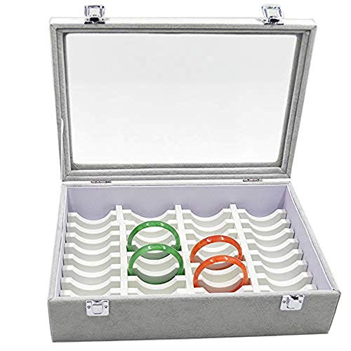 KWMAEEUID Schmuckschatulle – Ohrring-Aufbewahrung, Samt-Vitrine, Ohrring-Organizer, Samt-Schmuck (Farbe: Grau) von KWMAEEUID