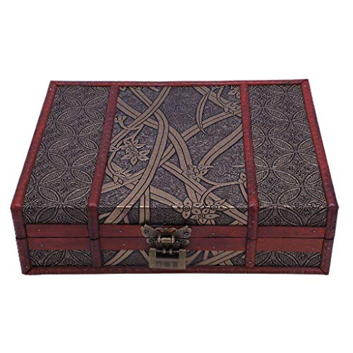 KWMAEEUID Schmuckschatulle – Schmuckschatulle, handgefertigt aus Holz, Vintage-Stil, mit Mini-Metallschloss zum Aufbewahren (Farbe: Argento) von KWMAEEUID
