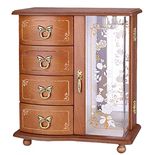 KWMAEEUID Schmuckschatulle – Schmuckschatulle aus Holz, Handschmuckschatulle, Schmuckaufbewahrungsbox, großes Fassungsvermögen, mehrschichtig KWMAEEUID Schmuckschatulle – Schmuckschatulle aus Holz, Handschmuckschatulle, Schmuckaufbewahrungsbox, großes Fassungsvermögen, mehrschichtig von KWMAEEUID