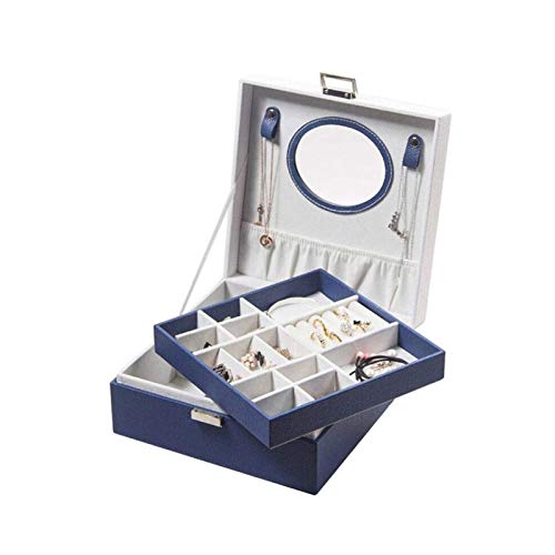 KWMAEEUID Schmuckschatulle mit tragbarem Reise-Schmuck-Organizer und abnehmbaren Halskettenhaken, Uhrenwürfeln, abgedecktem Fach, Geschenk für Ihre Lieben KWMAEEUID Schmuckschatulle mit tragbarem Reise-Schmuck-Organizer und abnehmbaren Halskettenhaken, Uhrenwürfeln, abgedecktem Fach, Geschenk für Ihre Lieben von KWMAEEUID