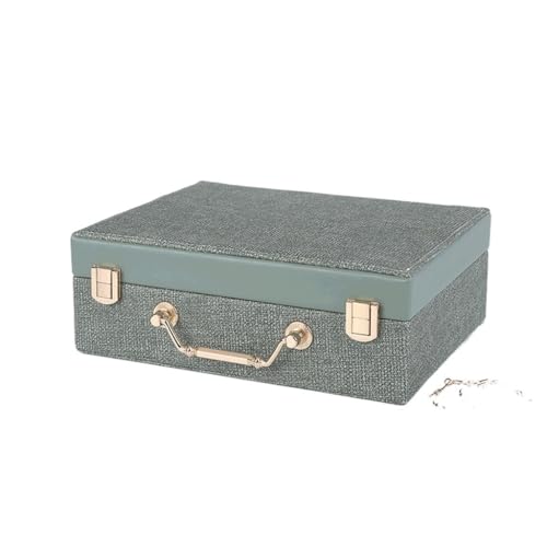 KWMAEEUID Tragbare Schmuck-Aufbewahrungsbox, großes Fassungsvermögen, Reise-Schmuckbeutel, Schmuckschatulle, Organizer (Farbe: A, Größe: 23 x 18 x 8 cm) von KWMAEEUID