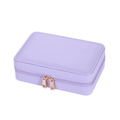 KWMAEEUID Tragbare Schmuckschatulle und Verpackung für Schmuck, Leder, Ringe, Ohrringe, Aufbewahrungsbox (Farbe: Argento, Größe: 16,5 cm) von KWMAEEUID