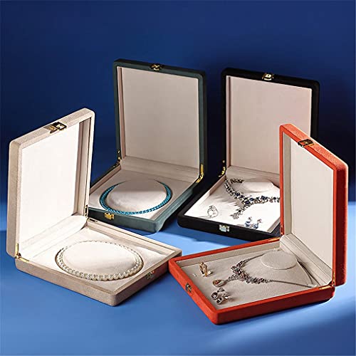 KWMAEEUID Weiche Schmuckschatulle mit Deckel, Ringe, Aufbewahrungshalter, Organizer, Ohrring- und Halskettenbox (Farbe: B) von KWMAEEUID