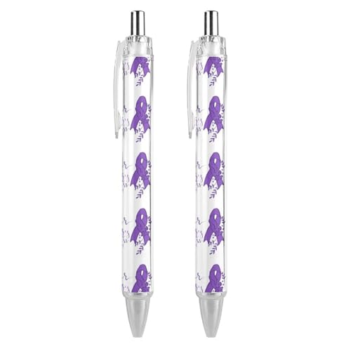 KWQDOZF Alzheimer'sAwareness Month Einziehbarer Kugelschreiber, Schreibkugel mit schwarzer Tinte, Geschenke für Studenten, Bürobedarf von KWQDOZF