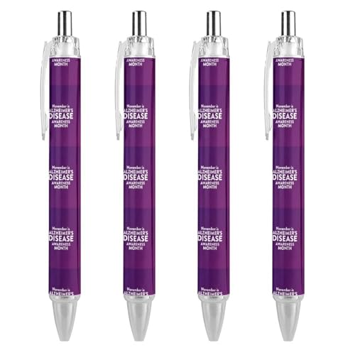 KWQDOZF Alzheimer'sAwareness Month Einziehbarer Kugelschreiber, Schreibkugel mit schwarzer Tinte, Geschenke für Studenten, Bürobedarf von KWQDOZF