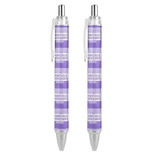 KWQDOZF Alzheimer'sAwareness Month Einziehbarer Kugelschreiber, Schreibkugel mit schwarzer Tinte, Geschenke für Studenten, Bürobedarf von KWQDOZF