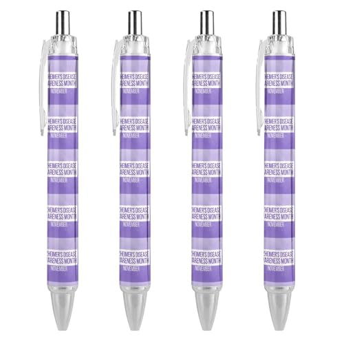 KWQDOZF Alzheimer'sAwareness Month Einziehbarer Kugelschreiber, Schreibkugel mit schwarzer Tinte, Geschenke für Studenten, Bürobedarf von KWQDOZF