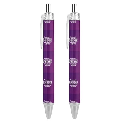 KWQDOZF Alzheimer'sAwareness Month Einziehbarer Kugelschreiber, Schreibkugel mit schwarzer Tinte, Geschenke für Studenten, Bürobedarf KWQDOZF Alzheimer'sAwareness Month Einziehbarer Kugelschreiber, Schreibkugel mit schwarzer Tinte, Geschenke für Studenten, Bürobedarf von KWQDOZF