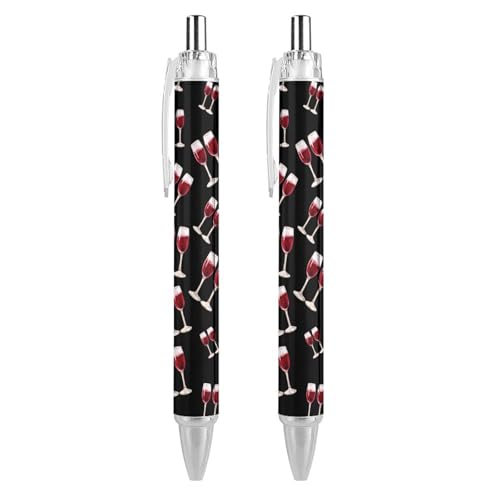 KWQDOZF Champagner-Rotweingläser, süße Kugelschreiber, einziehbarer Kugelschreiber, 0,5 mm, für Damen und Herren, Büro, 2 Stück KWQDOZF Champagner-Rotweingläser, süße Kugelschreiber, einziehbarer Kugelschreiber, 0,5 mm, für Damen und Herren, Büro, 2 Stück von KWQDOZF