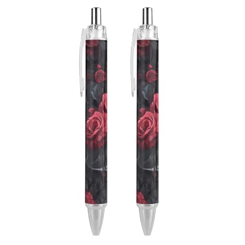 KWQDOZF Ember Rose Kugelschreiber mit Totenkopf-Motiv, niedlich, einziehbar, 0,5 mm, für Damen und Herren, Büro, 2 Stück KWQDOZF Ember Rose Kugelschreiber mit Totenkopf-Motiv, niedlich, einziehbar, 0,5 mm, für Damen und Herren, Büro, 2 Stück von KWQDOZF