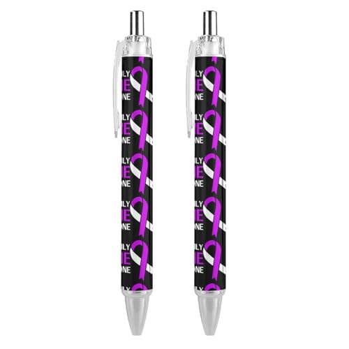 KWQDOZF Hodgkin-Lymphom-Aufklärungsmonat im September, wir tragen Violett, einziehbarer Kugelschreiber, Schreibkugel mit schwarzer Tinte, Geschenke für Studenten, Büro-Schreibwaren KWQDOZF Hodgkin-Lymphom-Aufklärungsmonat im September, wir tragen Violett, einziehbarer Kugelschreiber, Schreibkugel mit schwarzer Tinte, Geschenke für Studenten, Büro-Schreibwaren von KWQDOZF
