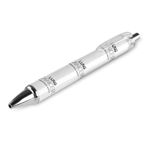 KWQDOZF Ich trage Weiß, Monat der Aufklärung über Lungenkrebs, einziehbarer Kugelschreiber, Schreibkugel mit schwarzer Tinte, Geschenke für Studenten, Büro-Schreibwaren von KWQDOZF