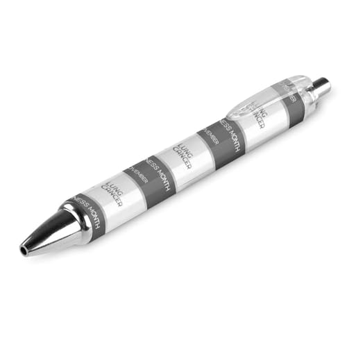 KWQDOZF Ich trage Weiß, Monat der Aufklärung über Lungenkrebs, einziehbarer Kugelschreiber, Schreibkugel mit schwarzer Tinte, Geschenke für Studenten, Büro-Schreibwaren von KWQDOZF