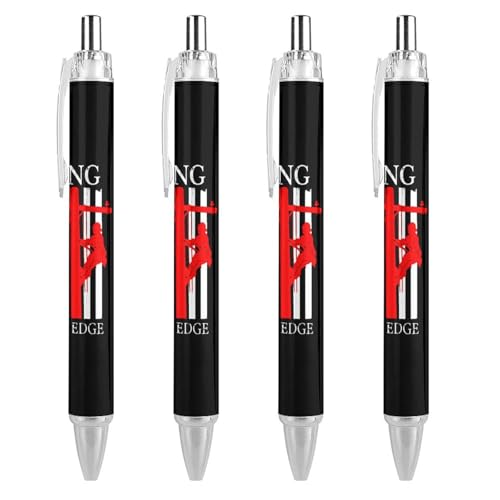KWQDOZF Kugelschreiber mit „Living On The Edge Lineman-Aufdruck für Damen und Herren, 0,5 mm fein, einziehbarer Kugelschreiber, 4 Stück KWQDOZF Kugelschreiber mit „Living On The Edge Lineman-Aufdruck für Damen und Herren, 0,5 mm fein, einziehbarer Kugelschreiber, 4 Stück von KWQDOZF