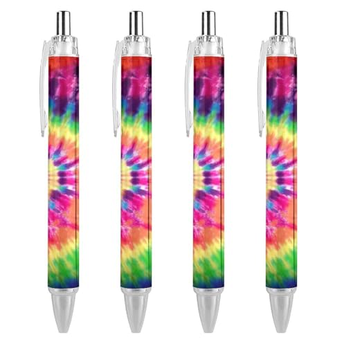 KWQDOZF Kugelschreiber mit Batikdruck für Damen und Herren, 0,5 mm fein, einziehbarer Kugelschreiber, 4 Stück KWQDOZF Kugelschreiber mit Batikdruck für Damen und Herren, 0,5 mm fein, einziehbarer Kugelschreiber, 4 Stück von KWQDOZF