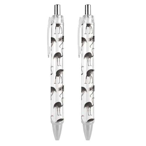 KWQDOZF Kugelschreiber mit Cartoon-Straußenvogel, lustig, einziehbarer Kugelschreiber, 0,5 mm, für Damen und Herren, Büro, 2 Stück KWQDOZF Kugelschreiber mit Cartoon-Straußenvogel, lustig, einziehbarer Kugelschreiber, 0,5 mm, für Damen und Herren, Büro, 2 Stück von KWQDOZF